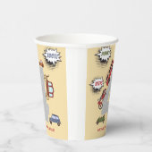 少年の誕生日のホントビープのレトロな車 紙コップ (右)