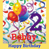 少年の誕生日の名前と年齢のパーソナライズカラフル ラッピングペーパー