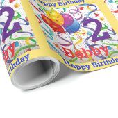 少年の誕生日の名前と年齢のパーソナライズカラフル ラッピングペーパー