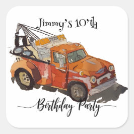 少年の誕生日パーティーとレッカー スクエアシール