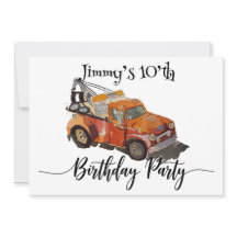 少年の誕生日パーティーとレッカー