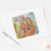 少年の誕生日パーティーのシール スクエアシール (封筒)