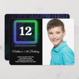 少年の誕生日写真 招待状