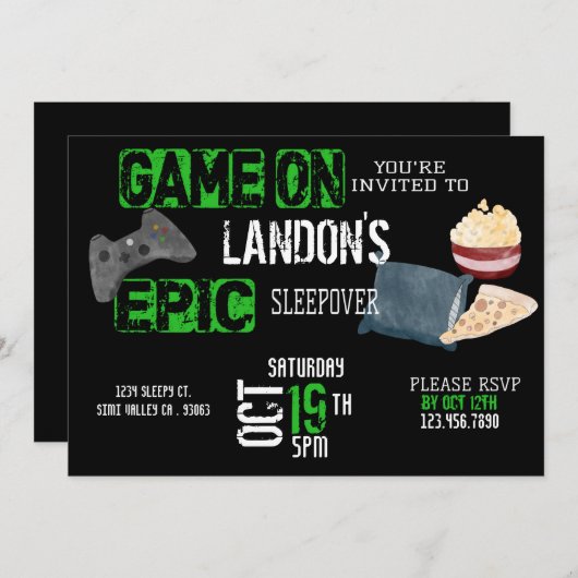 少年の誕生日招待 招待状 (正面/裏面)