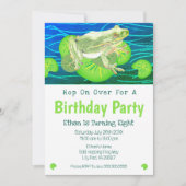 少年の誕生日水色カエル 招待状 (正面)