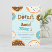 少年の誕生日 – ドーナツパーティー-招待状 招待状 (スタンド正面)