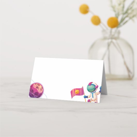 少年の誕生日 – 宇宙 – テントカード プレイスカード (正面)