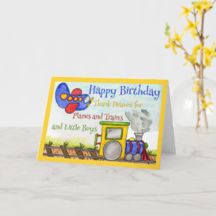 少年の誕生日 飛行機と列車 車両の誕生日 カード