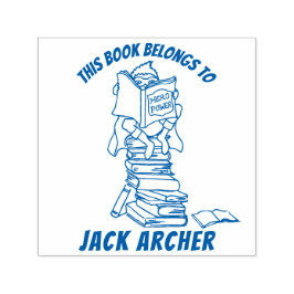 少年の読書籍名キッズライブラリスタンプ セルフインキングスタンプ