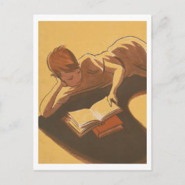 少年の読蔵書のヴィンテージ画像 ポストカード