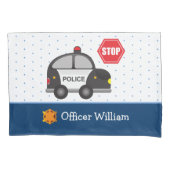 少年の警察官と車 枕カバー (正面)