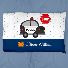 少年の警察官と車 枕カバー