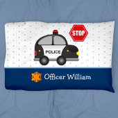少年の警察官と車 枕カバー