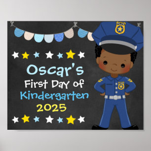 少年の警察官の学校の黒板の最初の日 ポスター