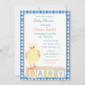 少年の赤ちゃんシャワーとベビーのシックとブロック 招待状 (正面)