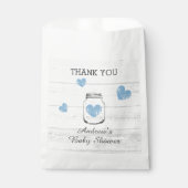 少年の赤ちゃんシャワーパーティーヴィンテージ軽い木目 フェイバーバッグ (正面)