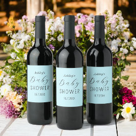 少年の赤ちゃんシャワーブルーブラック ワインラベル