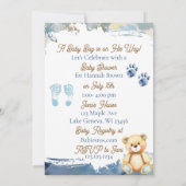 少年の赤ちゃんシャワー | 子犬テーマ 招待状 (裏面)