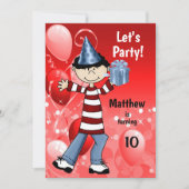 少年の赤歳別誕生日パーティー 招待状 (正面)