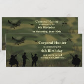 少年の軍隊の誕生日パーティー招待状 招待状 (正面/裏面)