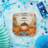 少年の農場の子供たち私たちの小さなカボチャは1を回している ペーパープレート (パーティー)