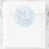 少年の青いジグザグの発表 ラウンドシール (バッグ)