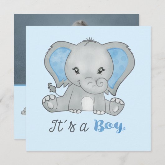 少年の青い写真の少年の象の発表だ (正面/裏面)