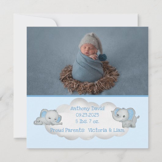 少年の青い写真の少年の象の発表だ (裏面)