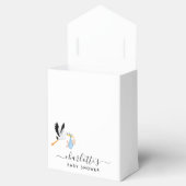 少年の青い白かわいいコウノトリ動物の赤ちゃんシャワー フェイバーボックス (オープン)