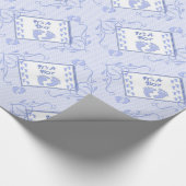 少年の青い足跡の包装紙 ラッピングペーパー (角)