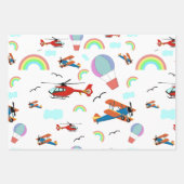 少年の飛んでいる模様 ラッピングペーパーシート (正面)