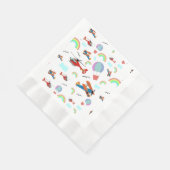 少年の飛んでいる模様 縁ありランチョンナプキン (角)