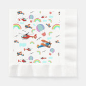 少年の飛んでいる模様 縁ありランチョンナプキン (正面)