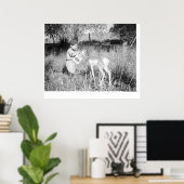 少年の食べ物を与えカモシカ ポスター (ホームオフィス)