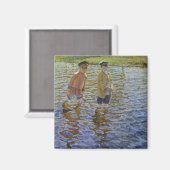 少年の魚釣りザリバー(ヴィンテージアングラーズ) マグネット (正面/裏面)