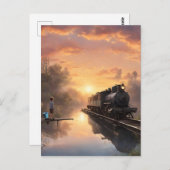 少年の魚釣り ポストカード (正面/裏面)