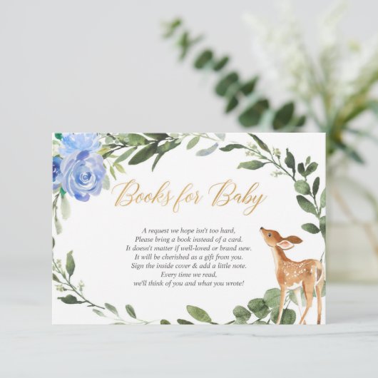 少年の鹿の青い金ゴールドの緑の本の要求の挿入 エンクロージャーカード (スタンド正面)