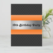 少年の16歳の誕生日パーティー招待状 招待状 (スタンド正面)