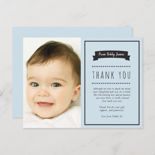 少年の《キリスト教》洗礼式や命名式/バプテスマサンキューカード ポストカード (正面/裏面)