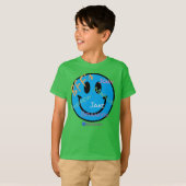 少年のTシャツスマイル顔BFFブルー絵文字 Tシャツ (正面フル)