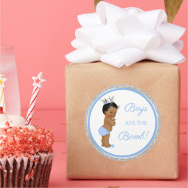 少年は最高！バスギフトなど ブルーシルバー ラウンドシール