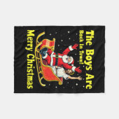 少年は町に戻った!メリークリスマスサンタCh フリースブランケット (正面(横))