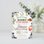 少年は私の初めてのロデオカウボーイ2歳の誕生日 ポストカード (スタンド正面)