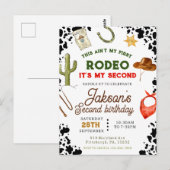 少年は私の初めてのロデオカウボーイ2歳の誕生日 ポストカード (正面/裏面)
