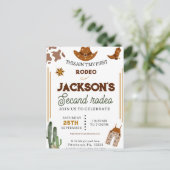 少年は私の最初のロデオではありませんカウボーイ2歳の誕生日 ポストカード (スタンド正面)