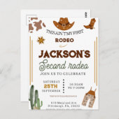 少年は私の最初のロデオではありませんカウボーイ2歳の誕生日 ポストカード (正面/裏面)