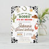 少年は私の最初のロデオではありませんカウボーイ2歳の誕生日 招待状 (スタンド正面)