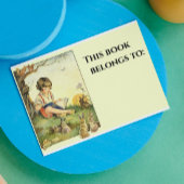少年は読うさぎで木の下にいる 長方形シール