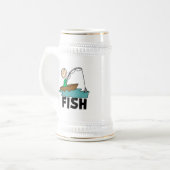 少年は釣りをする ビールジョッキ (正面左)