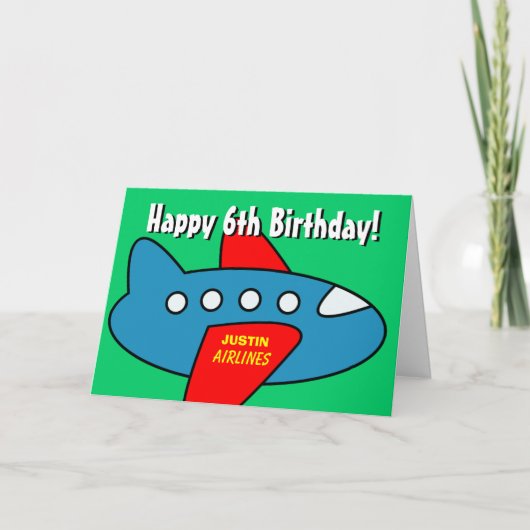 少年への誕生日グリーティングカード | おもちゃの飛行機 カード (正面)